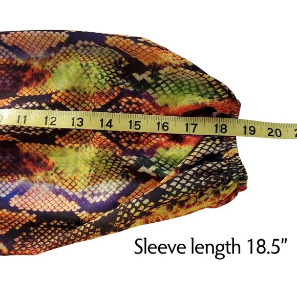 VENUS Maxi Dress Bright Colorful Tropical Print Off Shoulder Boho Flowy Long S - Picture 13 of 15